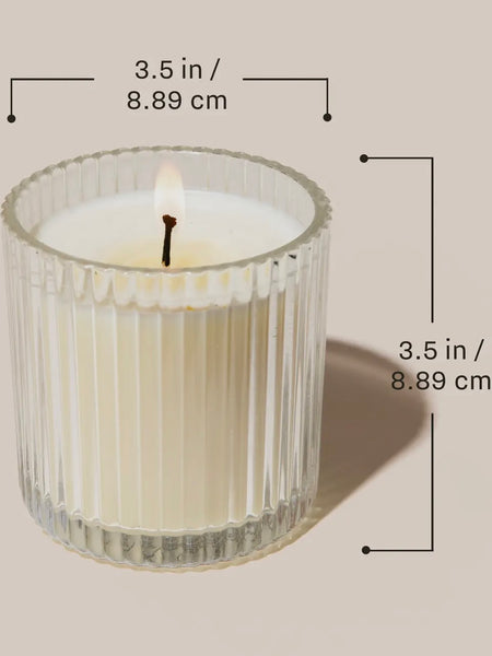 Happy Birthday Boxed Ribbed Glass Candle