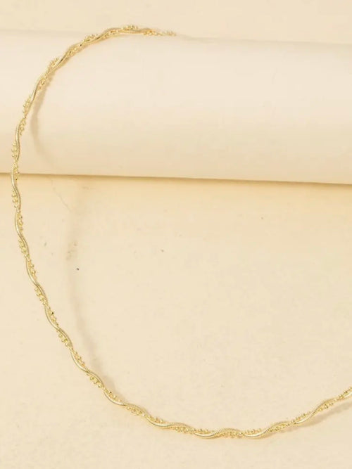 Beaded Snake Chain Twist Necklace