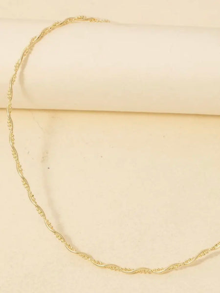 Beaded Snake Chain Twist Necklace