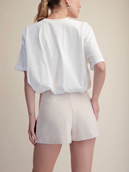Bubbling Over Cropped Tee in White