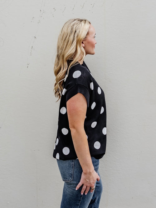 Off The Bench Sweater in Black & White