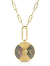 Moonage Drop Pendant Necklace in Black Mother of Pearl