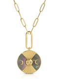 Moonage Drop Pendant Necklace in Black Mother of Pearl