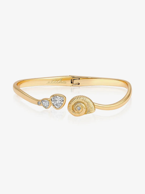 Golden Nautilus Shell Cuff Bracelet