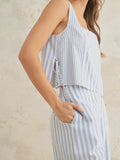 Summer Soiree Top in Blue Stripe