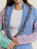 Paisley Party Cardigan in Lavender Combo