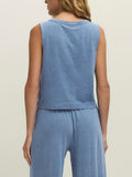 Sloane V-Neck Denim Tank in Santorini Indigo