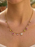 Daiselle CZ Charm Necklace in Multi