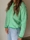 Piper Cardigan in Green Stripe