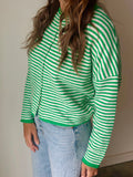 Piper Cardigan in Green Stripe
