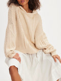 Explorer Cable Hoodie in Macadamia