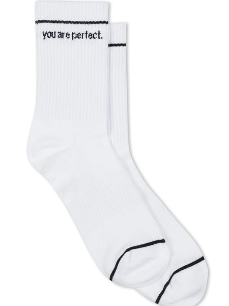 You Are Perfect Socks in White