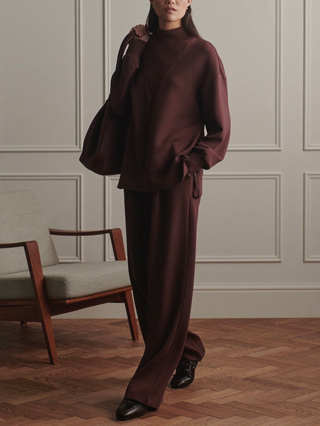 The Extra Wide Leg Pant 29.5 in Deep Mahogany