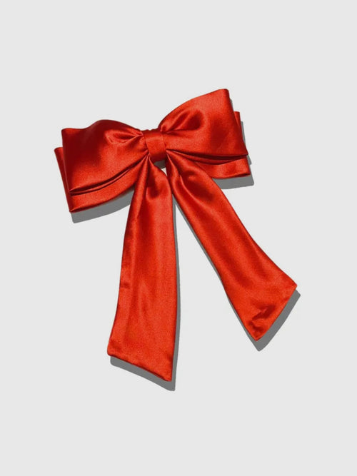 Perfect Satin Hair Bow in Red