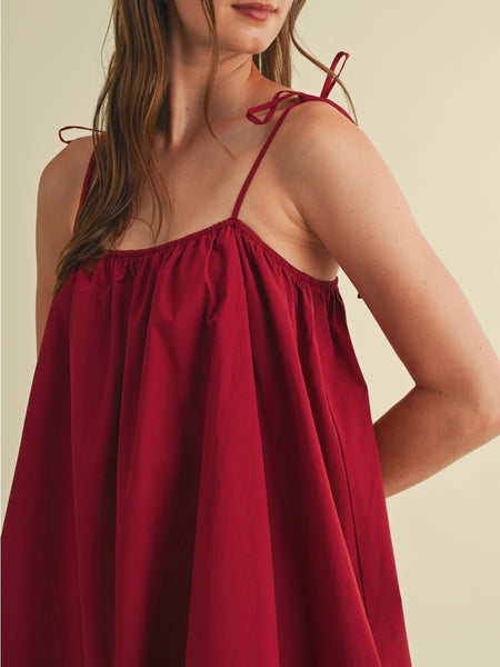Bring The Bubbles Mini Dress in Burgundy