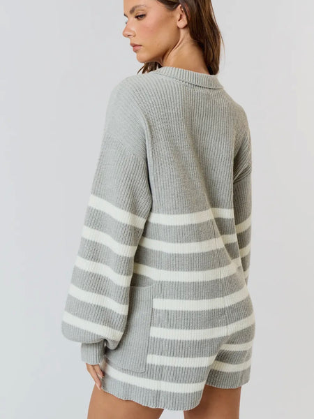 Don't SWEATer It Romper in Grey