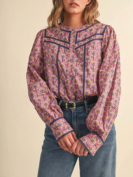 Such A Steph Blouse in Orchid Floral