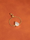 Alora Pear CZ Chain Ring