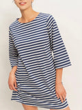 Somebody's Stripe Mini Dress in Navy