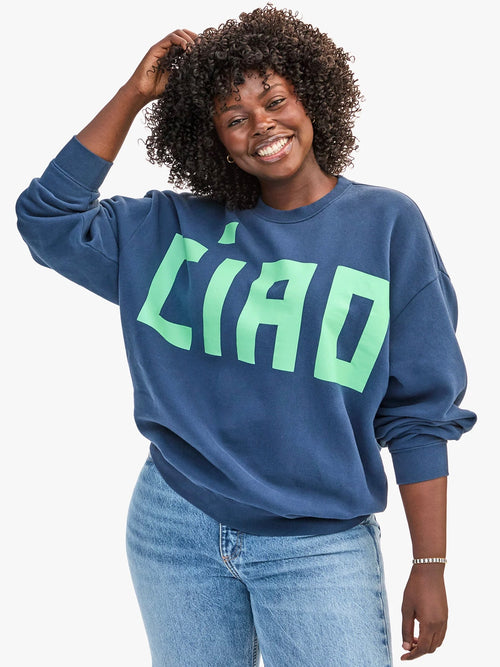 Oversized Sweatshirt in Ciao Navy & Mint