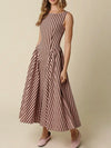 Bottom Line Maxi Dress in Pink & Brown