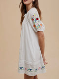 In Bloom Mini Dress in White