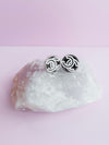 Repurposed Black & White CC Retro Earring