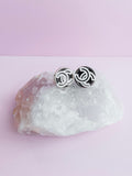 Repurposed Black & White CC Retro Earring