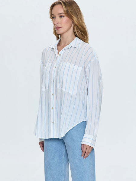 Samantha Top in Frost Blue Stripe