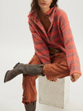 WTF Button Collection Cardigan in Peach Combo
