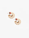 Le Hoop in Checker Gold & Cream