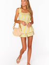 Britt Bow PJ Set in Limoncello Stripe Print