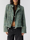 Lotty Jacquard Jacket in Steel Sea