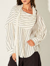 Darling Drape Top in White & Brown