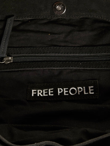Suzie Suede Slouch Tote in Black