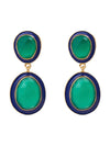 Elaine Drop Earrings in Navy & Green