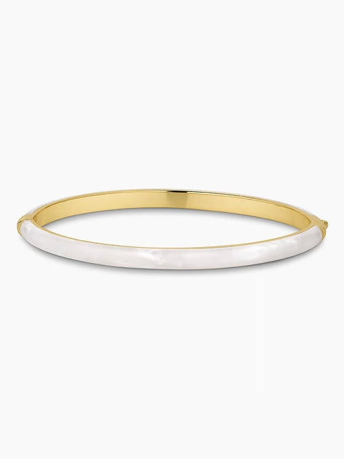 Paseo Marble Cuff in White Marble Gold