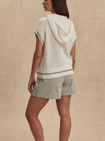 Vittoria Knit Hoodie in Snow White