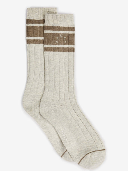 Malissa Plush Wide Rib Sock in Ivory Marl