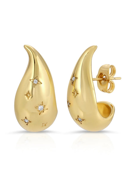 Cosmic Drop Earrings in Gold