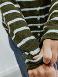 Piper Cabana Stripe Cardigan in Olive & Blue