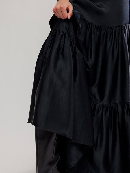 Juliette Satin Maxi in Black