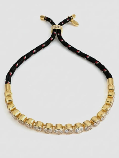 CZ Rope Bracelet in Black
