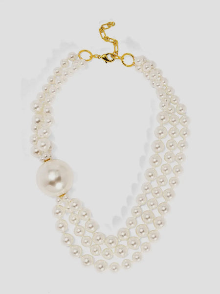Oversized Pearl Collar Necklace
