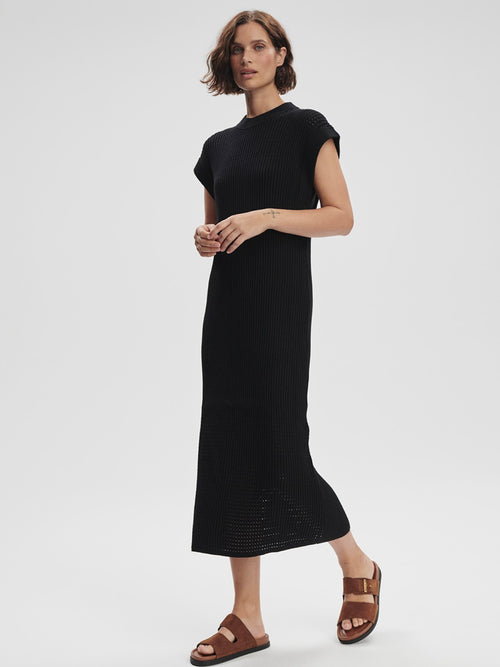 Cheston Relaxed Knit Dress in Black
