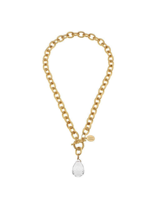 Gigi Toggle Necklace in Clear Quartz