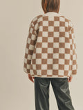 You're Playing Checkers Jacket in Mocha/White