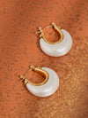 Roselle Teardrop Hoops in White