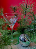 Holiday Icon Martini Glass in Snowflake
