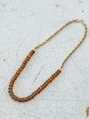 Heard Chain & Bead Necklace in Amber